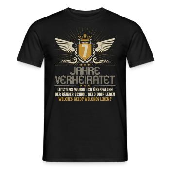 7 Jahre verheiratet zynisch 7.Hochzeitstag - Männer T-Shirt - Schwarz - Vorne - AI Model Male 178 light (178cm)