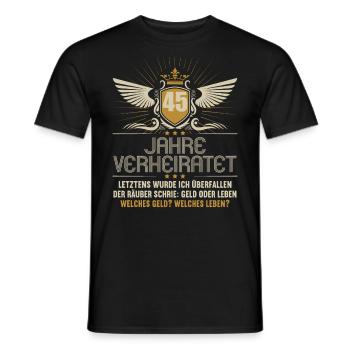 45 Jahre verheiratet zynisch 45.Hochzeitstag - Männer T-Shirt - Schwarz - Vorne - AI Model Male 178 light (178cm)
