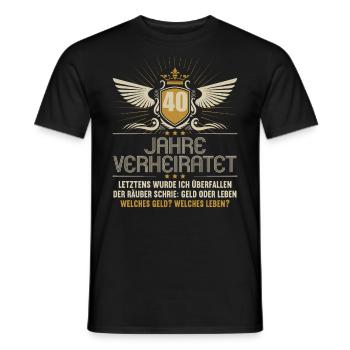 40 Jahre verheiratet zynisch 40.Hochzeitstag - Männer T-Shirt - Schwarz - Vorne - AI Model Male 178 light (178cm)