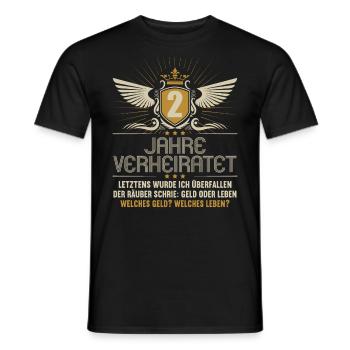 2 Jahre verheiratet zynisch 2.Hochzeitstag - Männer T-Shirt - Schwarz - Vorne - AI Model Male 178 light (178cm)