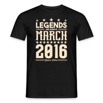 Cadeau Légende mars 2016. cadeau Mars 2016. March. - T-shirt homme - noir - Devant - AI Model Male 178 light (178cm)