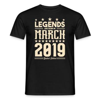 Gift Legend March 2019. gift March 2019. March. - Men's T-Shirt - black - Front - AI Model Male 178 light (178cm)
