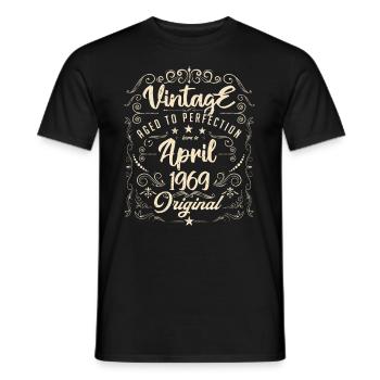 Jahrgang geboren im April 1969. Geburtstag April. - Männer T-Shirt - Schwarz - Vorne - AI Model Male 178 light (178cm)