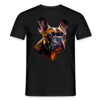French Bulldog Frenchie Französische Bulldogge - Men's T-Shirt - black - Front - AI Model Male 178 light (178cm)