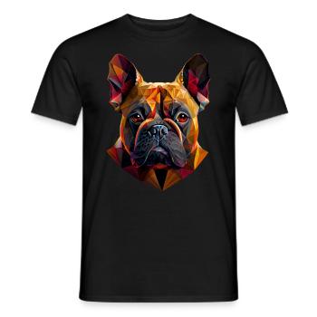 French Bulldog Frenchie Französische Bulldogge - Men's T-Shirt - black - Front - AI Model Male 178 light (178cm)