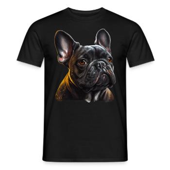 French Bulldog Frenchie Französische Bulldogge - Men's T-Shirt - black - Front - AI Model Male 178 light (178cm)