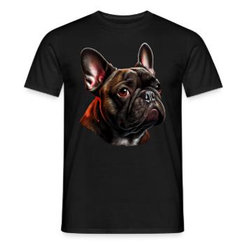 French Bulldog Frenchie Französische Bulldogge - Men's T-Shirt - black - Front - AI Model Male 178 light (178cm)