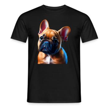 French Bulldog Frenchie Französische Bulldogge - Men's T-Shirt - black - Front - AI Model Male 178 light (178cm)