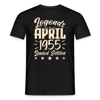 Naissance En avril 1955. Cadeau d'anniversaire. - T-shirt homme - noir - Devant - AI Model Male 178 light (178cm)