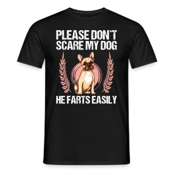 Please don't scare my dog French Bulldog - Men's T-Shirt - black - Front - AI Model Male 178 light (178cm)