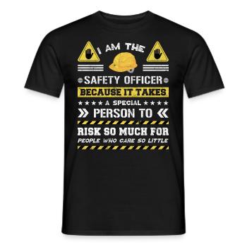 Responsable de la sécurité Agent de sécurité - T-shirt homme - noir - Devant - AI Model Male 178 light (178cm)