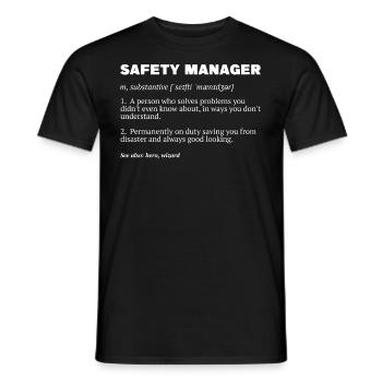 Responsable de la sécurité Agent de sécurité - T-shirt homme - noir - Devant - AI Model Male 178 light (178cm)