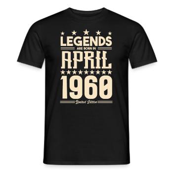 Geschenk Legende April 1960 Geschenk April 1960. April - Männer T-Shirt - Schwarz - Vorne - AI Model Male 178 light (178cm)