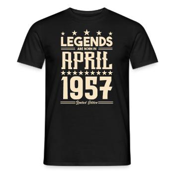 Geschenk Legende April 1957 Geschenk April 1957. April - Männer T-Shirt - Schwarz - Vorne - AI Model Male 178 light (178cm)
