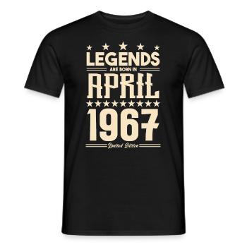 Gift Legend April 1967 gift April 1967. April - Men's T-Shirt - black - Front - AI Model Male 178 light (178cm)