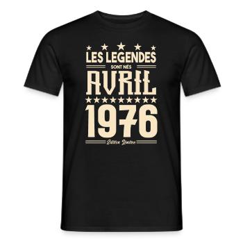 cadeau d'anniversaire Avril 1976 cadeau avril 1976 - T-shirt homme - noir - Devant - AI Model Male 178 light (178cm)