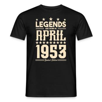 Gift Legend April 1953 gift April 1953. April - Men's T-Shirt - black - Front - AI Model Male 178 light (178cm)