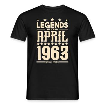 Geschenk Legende April 1963 Geschenk April 1963. April - Männer T-Shirt - Schwarz - Vorne - AI Model Male 178 light (178cm)