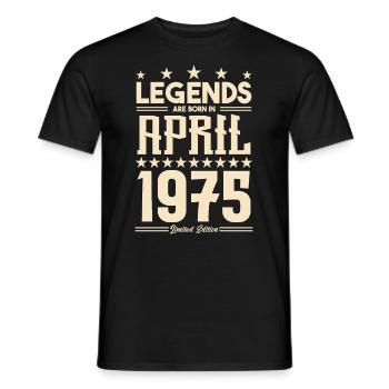 Gift Legend April 1975 gift April 1975. April - Men's T-Shirt - black - Front - AI Model Male 178 light (178cm)