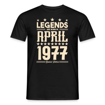 Geschenk Legende April 1977 Geschenk April 1977. April - Männer T-Shirt - Schwarz - Vorne - AI Model Male 178 light (178cm)