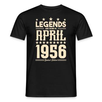 Cadeau Légende Avril 1956 cadeau avril 1956. April - T-shirt homme - noir - Devant - AI Model Male 178 light (178cm)