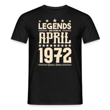 Gift Legend April 1972 gift April 1972. April - Men's T-Shirt - black - Front - AI Model Male 178 light (178cm)