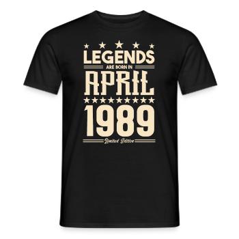 Geschenk Legende April 1989 Geschenk April 1989. April - Männer T-Shirt - Schwarz - Vorne - AI Model Male 178 light (178cm)