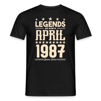 Geschenk Legende April 1987 Geschenk April 1987. April - Männer T-Shirt - Schwarz - Vorne - AI Model Male 178 light (178cm)