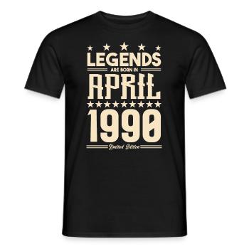 Geschenk Legende April 1990 Geschenk April 1990. April - Männer T-Shirt - Schwarz - Vorne - AI Model Male 178 light (178cm)