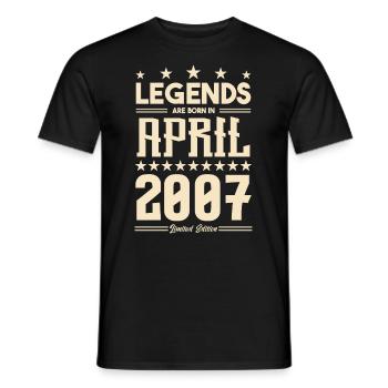 Geschenk Legende April 2007 Geschenk April 2007. April - Männer T-Shirt - Schwarz - Vorne - AI Model Male 178 light (178cm)