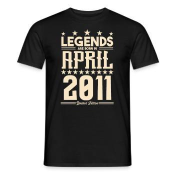 Geschenk Legende April 2011 Geschenk April 2011. April - Männer T-Shirt - Schwarz - Vorne - AI Model Male 178 light (178cm)