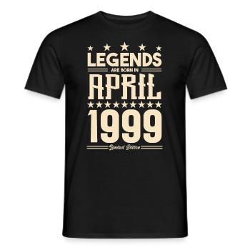 Geschenk Legende April 1999 Geschenk April 1999. April - Männer T-Shirt - Schwarz - Vorne - AI Model Male 178 light (178cm)
