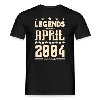 Geschenk Legend April 2004 Geschenk April 2004. April - Männer T-Shirt - Schwarz - Vorne - AI Model Male 178 light (178cm)