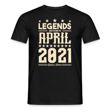 Geschenk Legende April 2021 Geschenk April 2021. April - Männer T-Shirt - Schwarz - Vorne - AI Model Male 178 light (178cm)