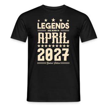 Geburtstagsgeschenk April 2027 Geschenk April 2027 - Männer T-Shirt - Schwarz - Vorne - AI Model Male 178 light (178cm)