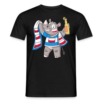 Rhino Fan Poland - Men's T-Shirt - black - Front - AI Model Male 178 light (178cm)