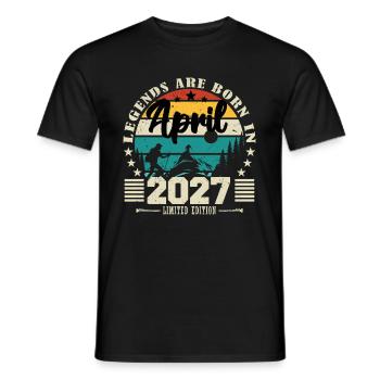 April 2027 Geburtstagsgeschenk April 2027. April - Männer T-Shirt - Schwarz - Vorne - AI Model Male 178 light (178cm)