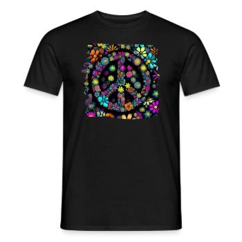 Hippie Festival Liebe Vintage Friedenszeichen - Männer T-Shirt - Schwarz - Vorne - AI Model Male 178 light (178cm)