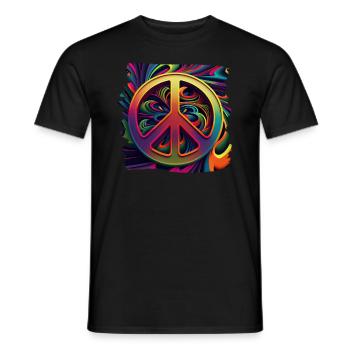 Hippie Festival Liebe Vintage Friedenszeichen - Männer T-Shirt - Schwarz - Vorne - AI Model Male 178 light (178cm)