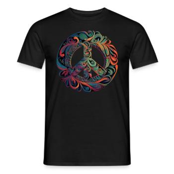 Hippie Festival Liebe Vintage Friedenszeichen - Männer T-Shirt - Schwarz - Vorne - AI Model Male 178 light (178cm)