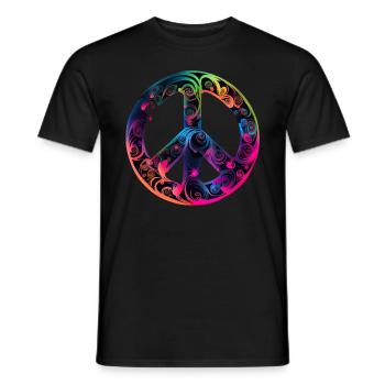 Hippie Festival Liebe Vintage Friedenszeichen - Männer T-Shirt - Schwarz - Vorne - AI Model Male 178 light (178cm)