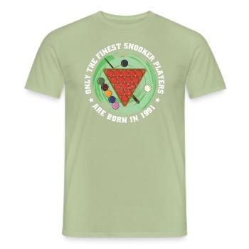 Snooker player Born 1991 Birthday - Men's T-Shirt - sage - Front - AI Model Male 178 light (178cm)