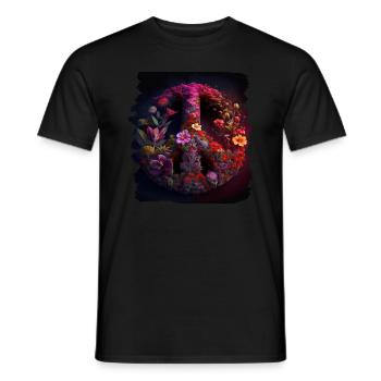 Hippie Festival Liebe Vintage Friedenszeichen - Männer T-Shirt - Schwarz - Vorne - AI Model Male 178 light (178cm)