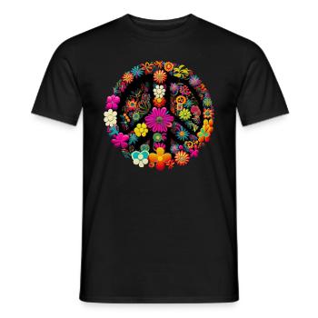 Hippie Festival Liebe Vintage Friedenszeichen - Männer T-Shirt - Schwarz - Vorne - AI Model Male 178 light (178cm)