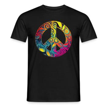 Hippie Festival Liebe Vintage Friedenszeichen - Männer T-Shirt - Schwarz - Vorne - AI Model Male 178 light (178cm)