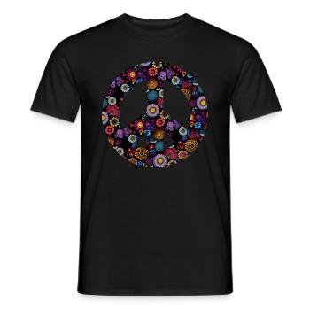 Hippie Festival Liebe Vintage Friedenszeichen - Männer T-Shirt - Schwarz - Vorne - AI Model Male 178 light (178cm)