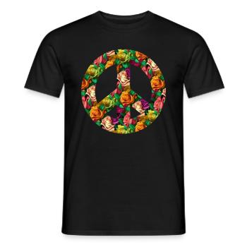 Hippie Festival Liebe Vintage Friedenszeichen - Männer T-Shirt - Schwarz - Vorne - AI Model Male 178 light (178cm)