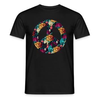 Hippie Festival Liebe Vintage Friedenszeichen - Männer T-Shirt - Schwarz - Vorne - AI Model Male 178 light (178cm)