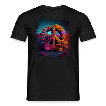 Hippie Festival Liebe Vintage Friedenszeichen - Männer T-Shirt - Schwarz - Vorne - AI Model Male 178 light (178cm)