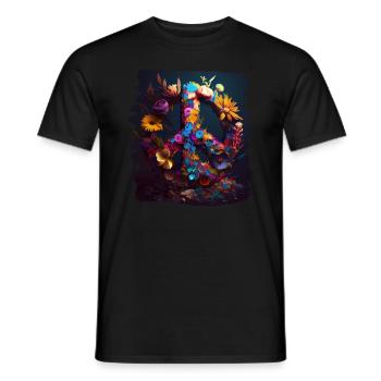 Hippie Festival Liebe Vintage Friedenszeichen - Männer T-Shirt - Schwarz - Vorne - AI Model Male 178 light (178cm)